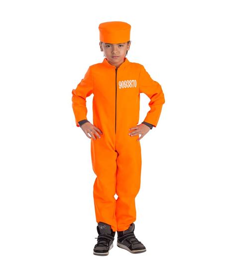 Orange Jumpsuit Prisoner Boys Costume - Professional Costumes
