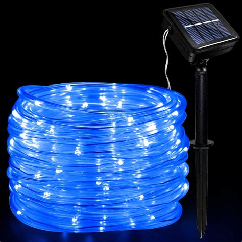 JIMACRO Outdoor Solar LED Rope Lights, IP65 Waterproof Rope Lights 12m ...