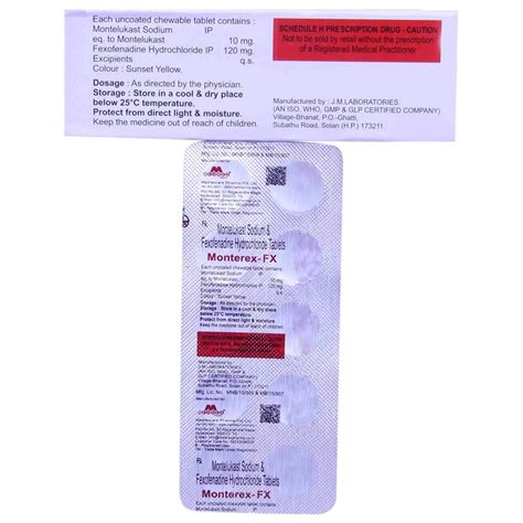 Monterex FX Tablet 10's Price, Uses, Side Effects, Composition - Apollo ...