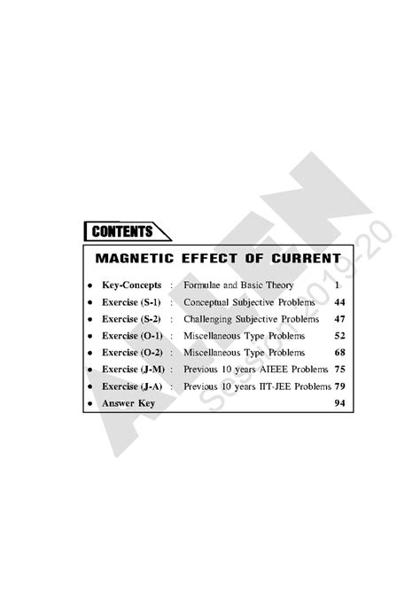 Magnetic Effect of Current: Key Concepts & Exercises for JEE (Advanced ...