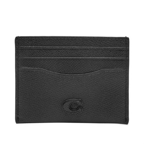 Coach Men's Crossgrain Leather Card Holder in Black Coach
