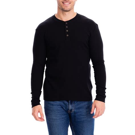 4 Button Thermal Henley Shirt // Black (XL) - Zinovizo - Touch of Modern
