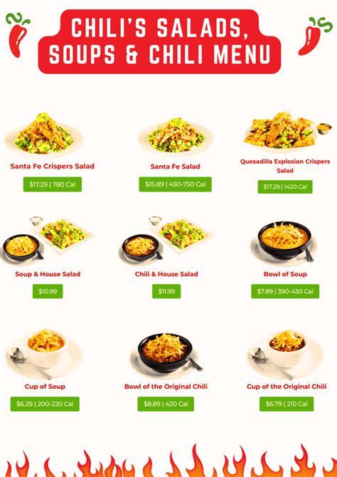 Chili's Soups & Chili Menu With Calories and Prices | 2025