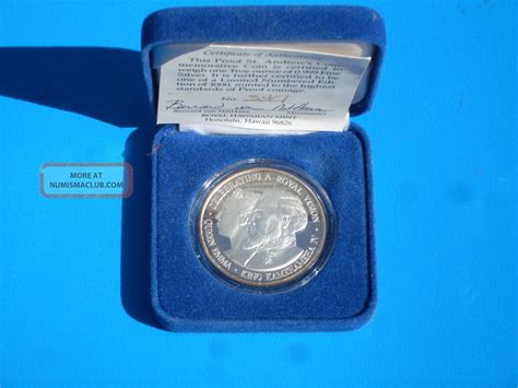 1992 King Kamehameha Iv Queen Emma. 999 Silver Celebrating A Royal ...