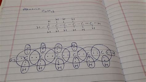 How to draw the electronic configuration of hexene? Like a bohr model ...
