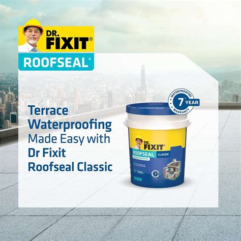 Pidilite Dr. Fixit Roofseal 608 Top Coat (10 Kg) Unique Heat Reflecting ...