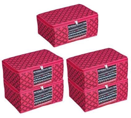 Perpetual Saree Organizer For Wardrobe - Foldable Saree Covers With Zip ...