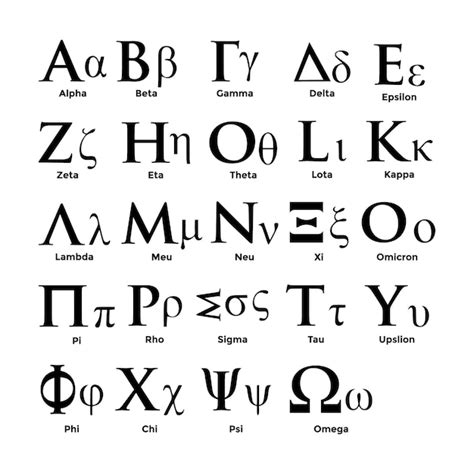 Griechischer Buchstabe Griechisches Alphabet Griechische Schriftart mit ...