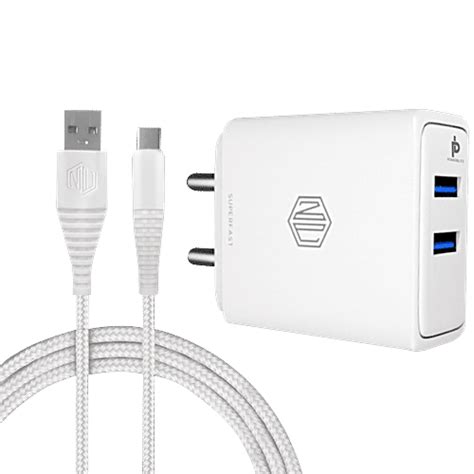Buy Nu Republic Streak 15.5W Dual USB Port Wall Charger - With 1M Type ...