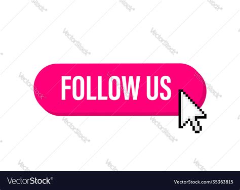Follow us megaphone banner in 3d style on white Vector Image