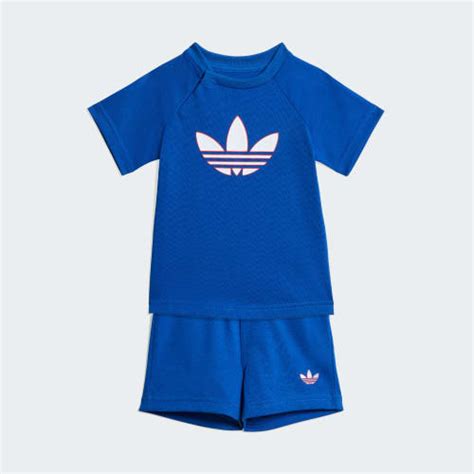 adidas TREFOIL SHORT TEE SET - Blue | adidas India