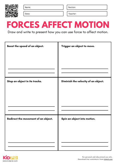 Effects Of Force Worksheet
