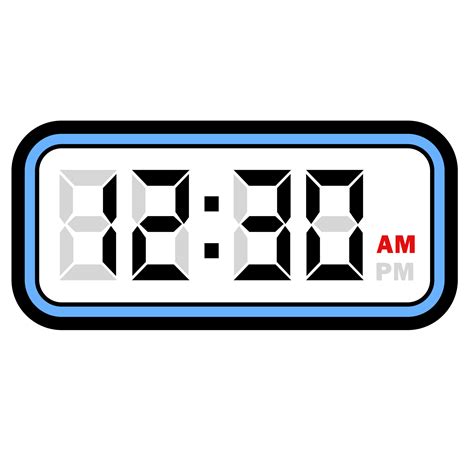 Digital Clock Time at 12.30 AM, Digital Clock 12 Hour Format 32048476 PNG