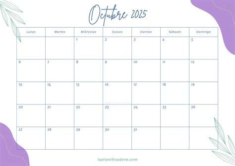 Descarga GRATIS nuestros calendarios de Octubre 2025 en PDF. Con 4 atractivos diseños, planifica ...