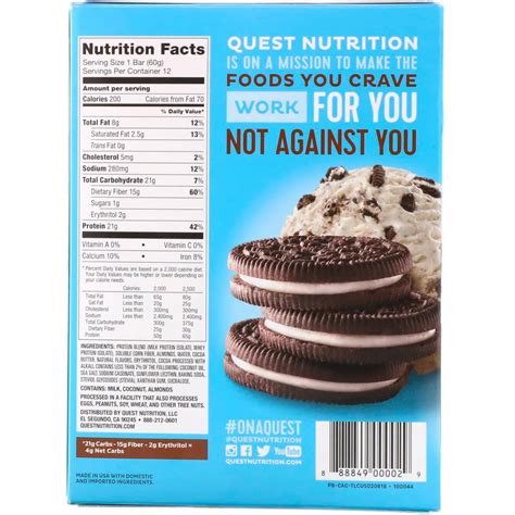Quest Nutrition Protein Bars Cookies & Cream 12 Bars - Good Life ...