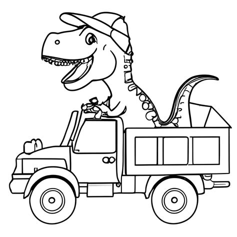 Dinosaur Outline TREx kleurplaat · Creative Fabrica