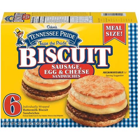 Odom's Tennessee Pride Sausage Egg & Cheese 6 Ct Biscuit Sandwiches (6 ...