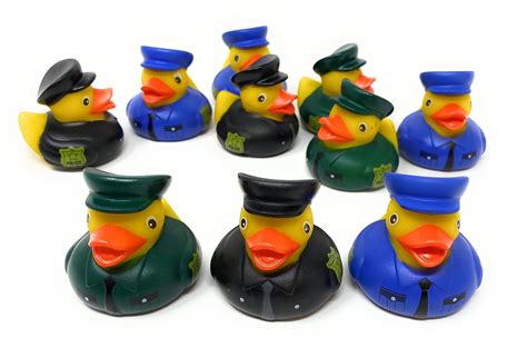 Buy Funiverse Police Rubber Ducky Assortment - 24 Pack, Black, Blue ...