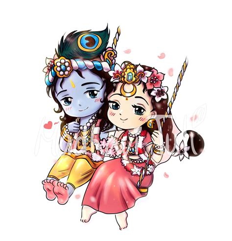 Buy HD File Cute Shri Radha Krishna, Kawaii Anime Radha Krishna Wall ...