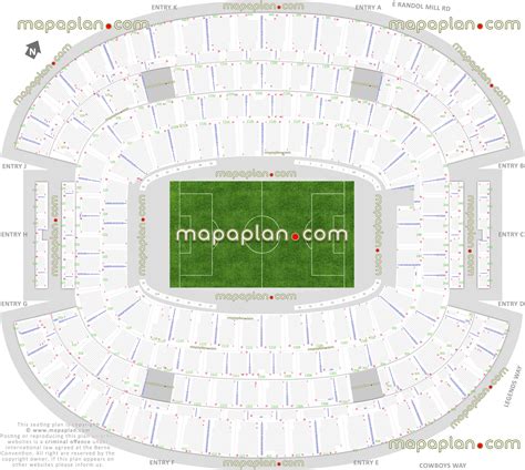 Dallas Cowboys AT&T Stadium seating chart - Soccer games arena seating capacity arrangement ...