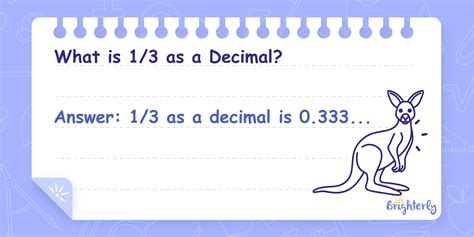 What is 1/3 as a Decimal? [Solved]