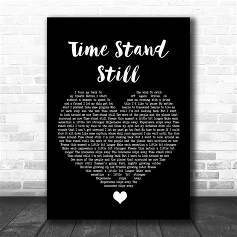 Rush Time Stand Still Script Heart Song Lyric Quote Music Print - Song ...