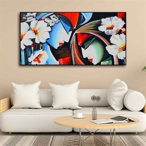Canvas Wall Painting of Lord Radha Krishna Abstract Pattern – Vibecrafts