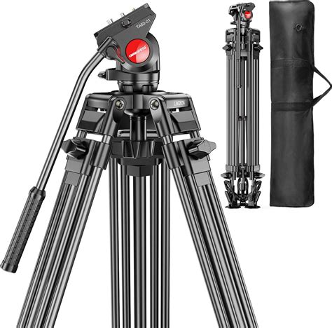 Amazon.com : CAMBOFOTO 74" Video-Tripod-with-Fluild-Head, Professional Aluminum Heavy Duty Film ...
