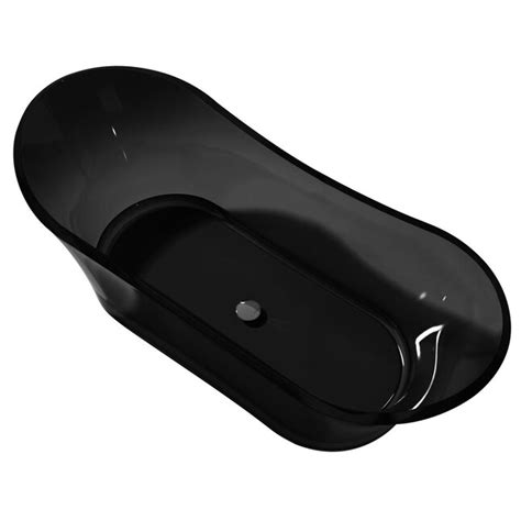 ANZZI Azul series 31-in x 69-in Midnight Black Solid Surface Hourglass ...