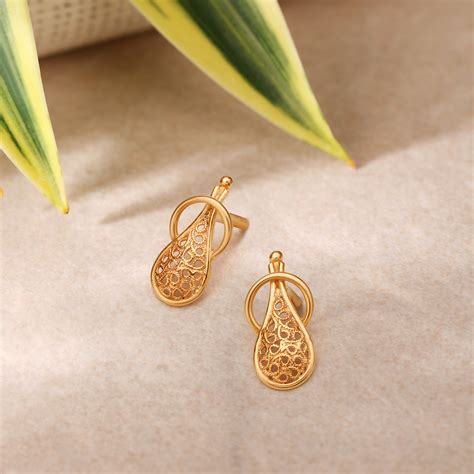 Intricate Gold Drop Earrings