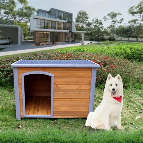 Kadyn 44.50" Dog House Outdoor & Indoor Wooden Dog Kennel for Winter ...