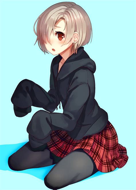 original characters, Short hair, Red eyes, Anime, Anime girls, Skirt ...