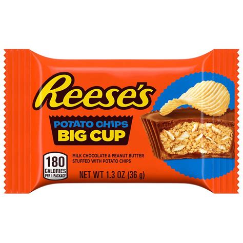 REESE'S Big Cup Stuffed with Potato Chips Peanut Butter Cups, Candy ...