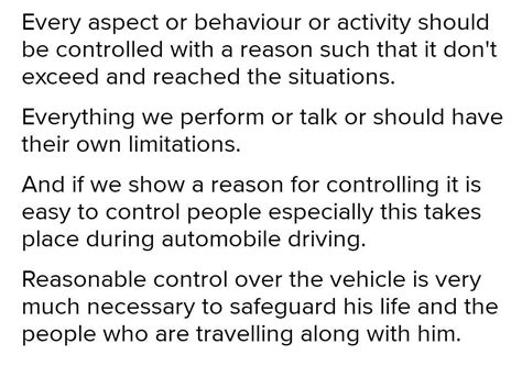 What is reasonable control and limitations answer - Brainly.in