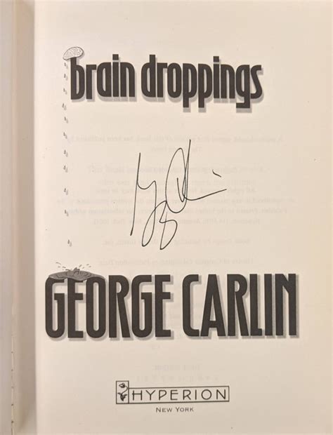 Brain Droppings by George Carlin: Fine Hardcover (1997) Signed by ...
