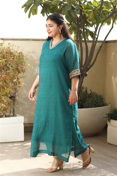 Aira Teal Kaftan – Wari