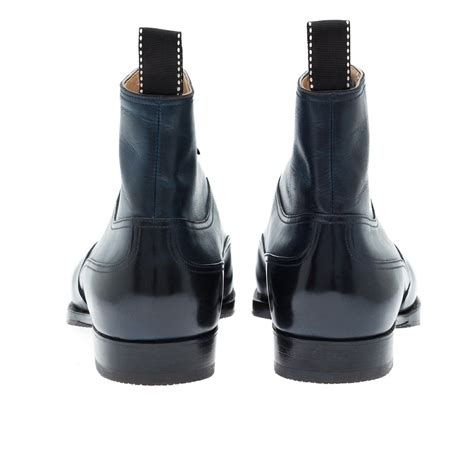 Height Increasing Navy Blue Leather Hendon Lace Up Boots – Costoso Italiano