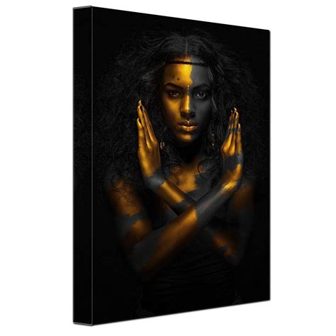 Buy gold mi African Woman Black and Gold Portrait Powerful Black Girl ...