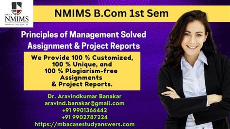 NMIMS BCom 1stSem Principles Of Management Solved Assignment ...