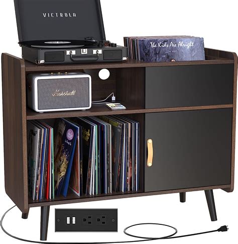 Amazon.com: GDLF Large Record Player Stand, Vinyl Record Storage ...