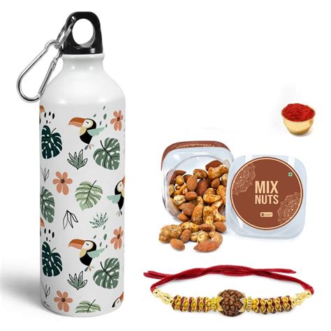 Indigifts Rakshabandhan Gift For Brother Bottle, Dry Fruits, Rakhi ...