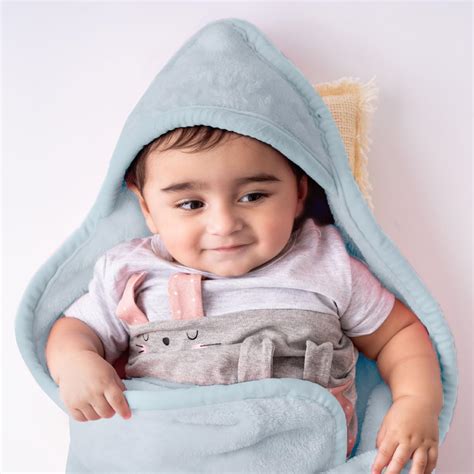 haus & kinder Fur Hooded Blanket for Newborns (0–6 Months), 450 GSM ...
