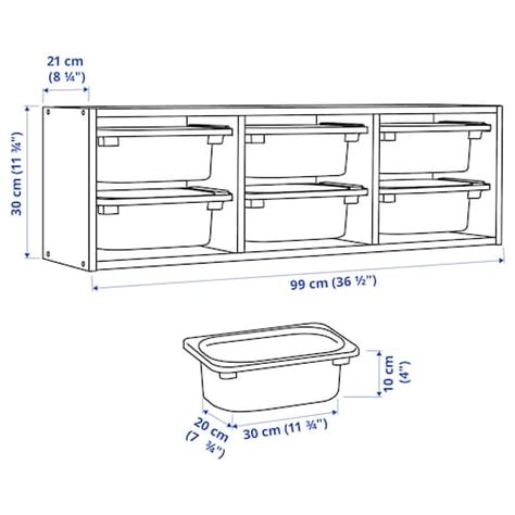 TROFAST wall storage, white/dark grey, 99x21x30 cm (39x81/4x113/4") - IKEA