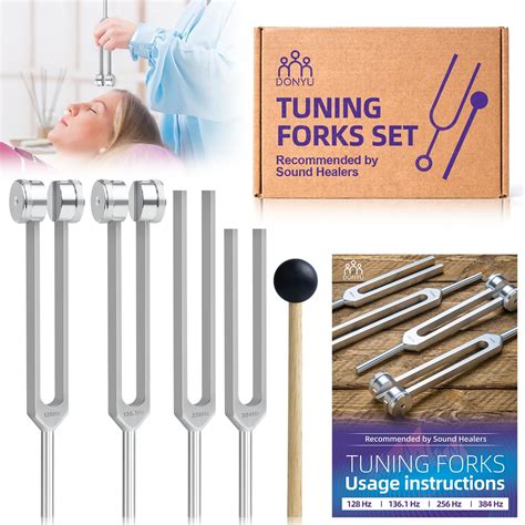 Amazon.com: Tuning Fork Set (128 Hz, 136.1 Hz, 256 Hz, 384 Hz ...