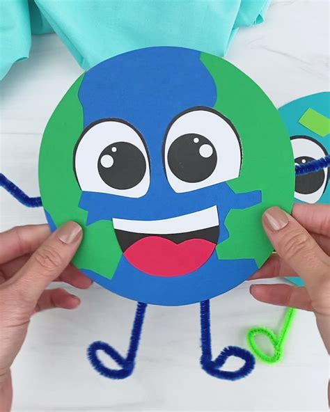 Cute Earth Paper Craft For Kids [Free Template] in 2025 | Earth day ...