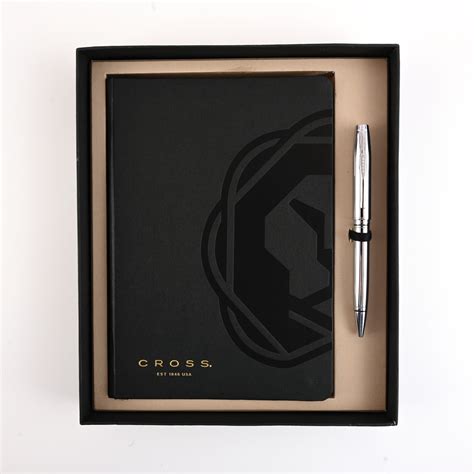 Cross Gift Set - Coventry Chrome Ball Pen with Black A5 Journal – Penzorama