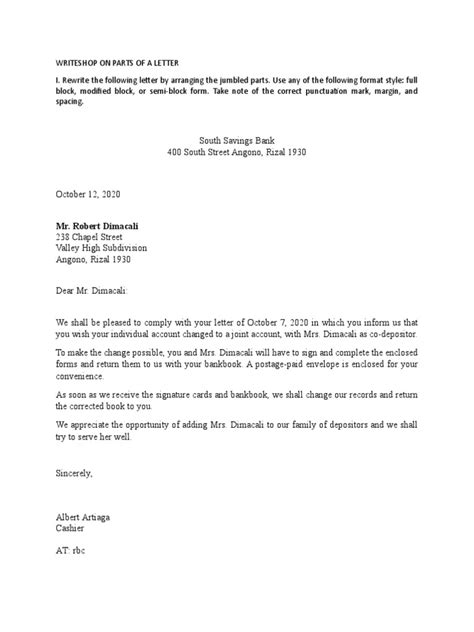 Business Letter Example PDF 的图像结果