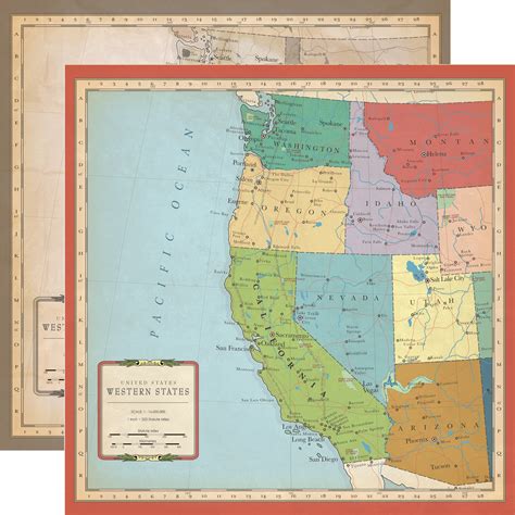 CB Cartography US West Coast Map - 644216154319