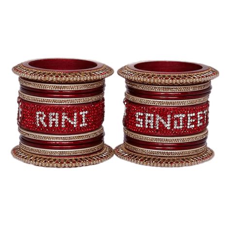 Lakh Name and Photo Bangle Set with Beautiful Heart Design – Taj Bridal ...