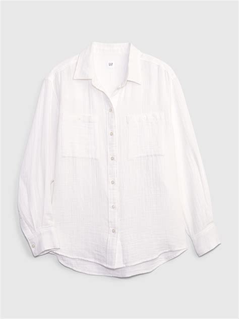 Crinkle Gauze Big Shirt | Gap
